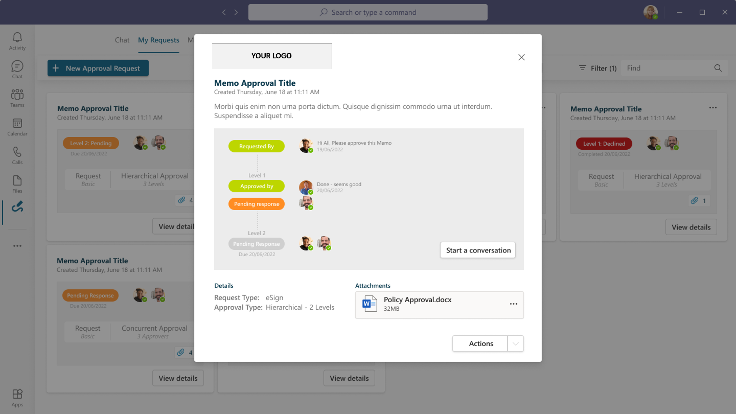 Requester Viewing Request details