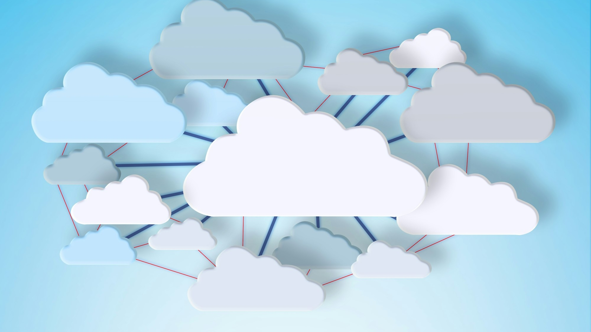 Its all connected. Conceptual image representing modern cloud computing.