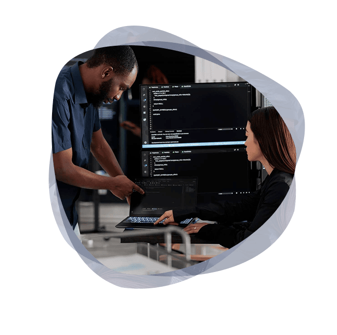 Two Microsoft developers from Mint assessing workflows and tech stack.