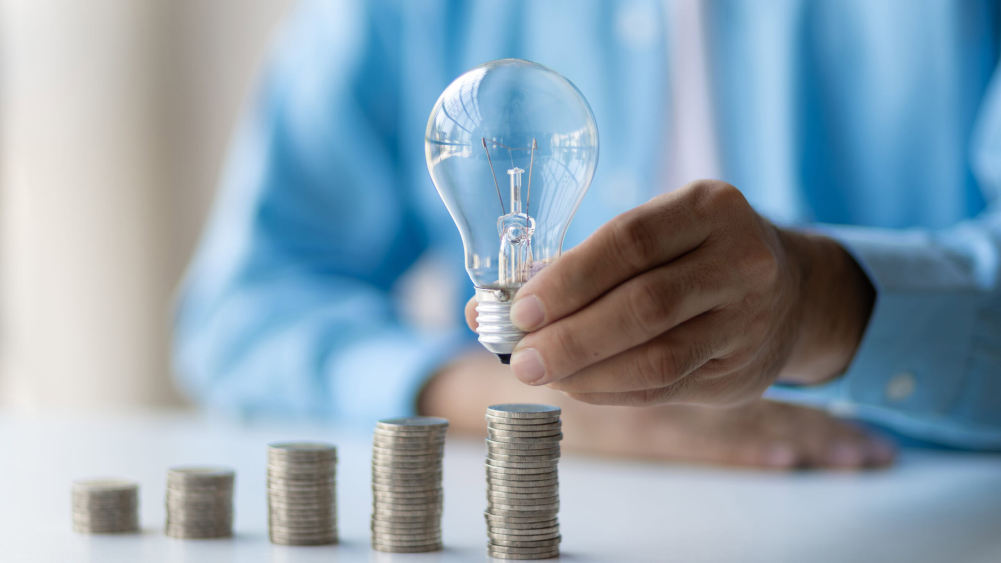 Growth investment success concept and financial planning. Thinking of business ideas.